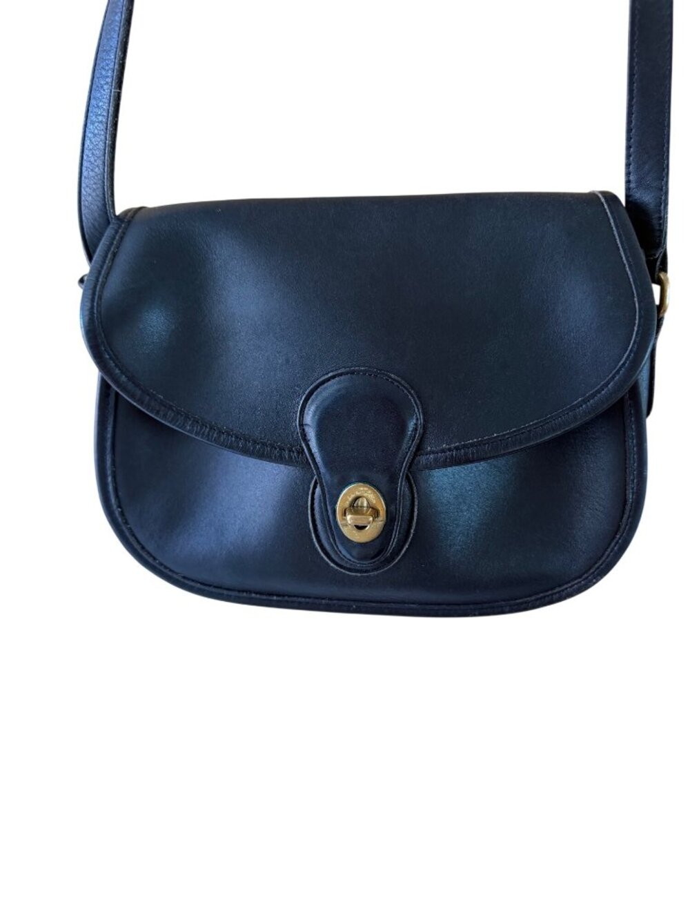 Coach Womens Glove-tanned Leather Turnlock Closure Prairie Bag Black 9954 Vintag